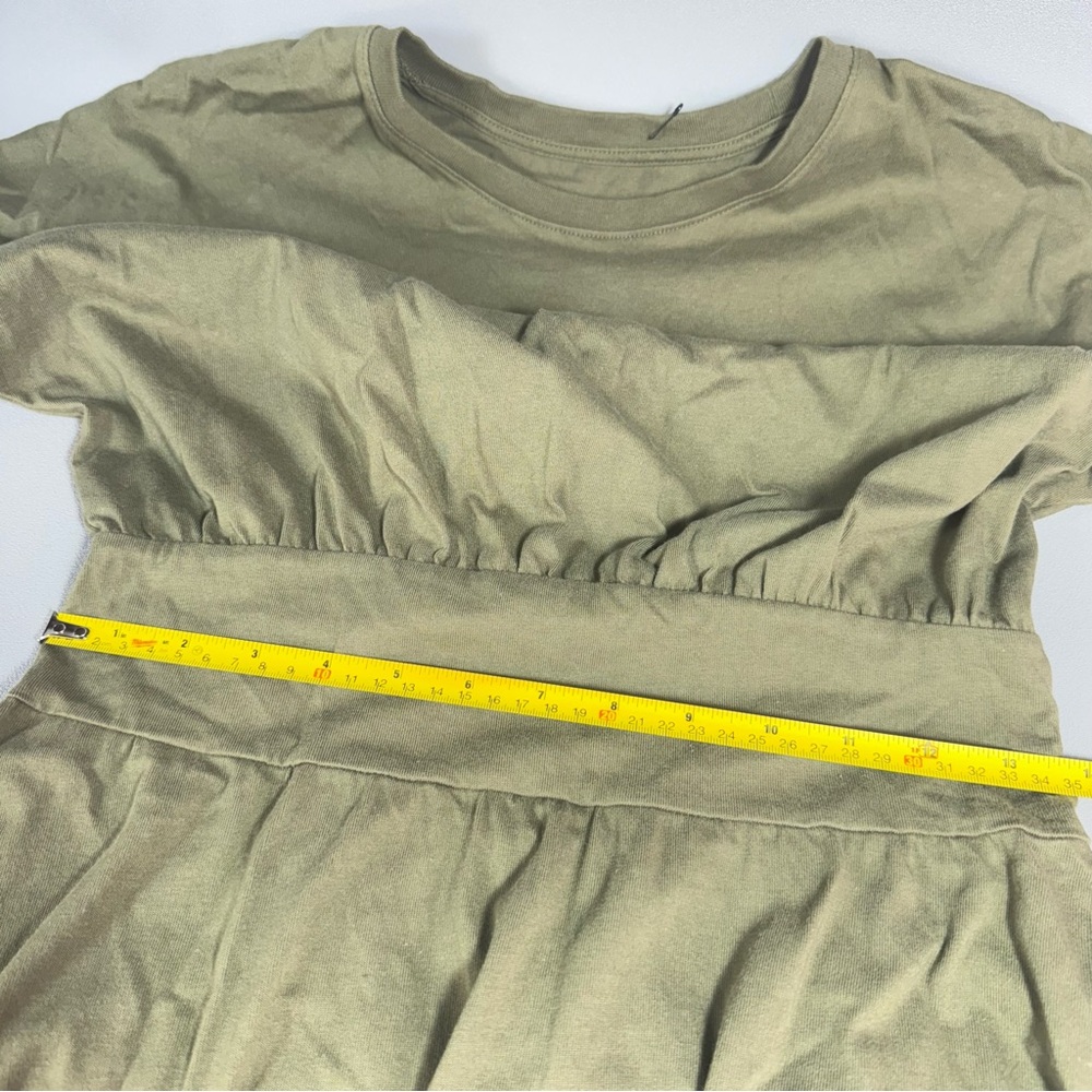 Everlane Kalamata Olive Green Organic Cotton Waisted Midi Dress - Picture 9 of 12